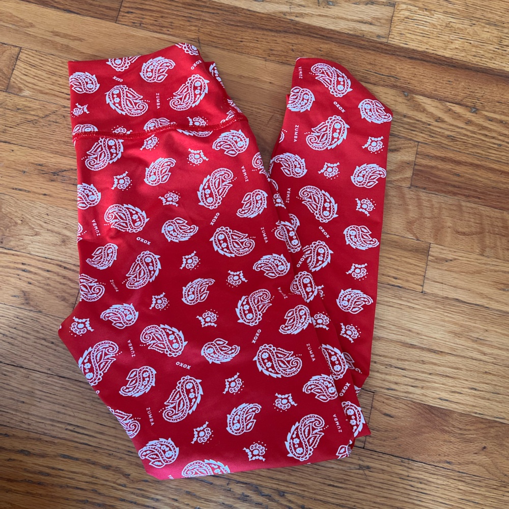 Zumba Fitness Red Paisley Leggings